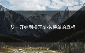 从一开始到揭开pixiv榜单的真相