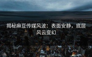 揭秘麻豆传媒风波：表面安静，底层风云变幻
