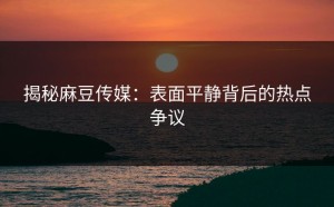 揭秘麻豆传媒：表面平静背后的热点争议