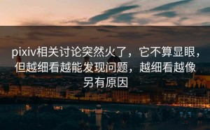 pixiv相关讨论突然火了，它不算显眼，但越细看越能发现问题，越细看越像另有原因