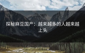 探秘麻豆国产：越来越多的人越来越上头
