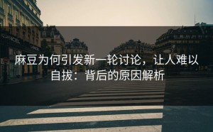 麻豆为何引发新一轮讨论，让人难以自拔：背后的原因解析