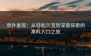 意外发现：从轻松浏览到深度探索的黑料入口之旅