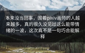 本来没当回事，围着pixiv画师的人越来越多，真的很久没见过这么能带情绪的一波，这次真不是一句巧合能解释