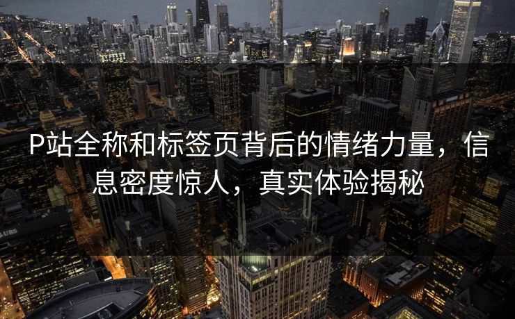 P站全称和标签页背后的情绪力量，信息密度惊人，真实体验揭秘