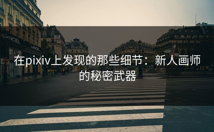 在pixiv上发现的那些细节：新人画师的秘密武器