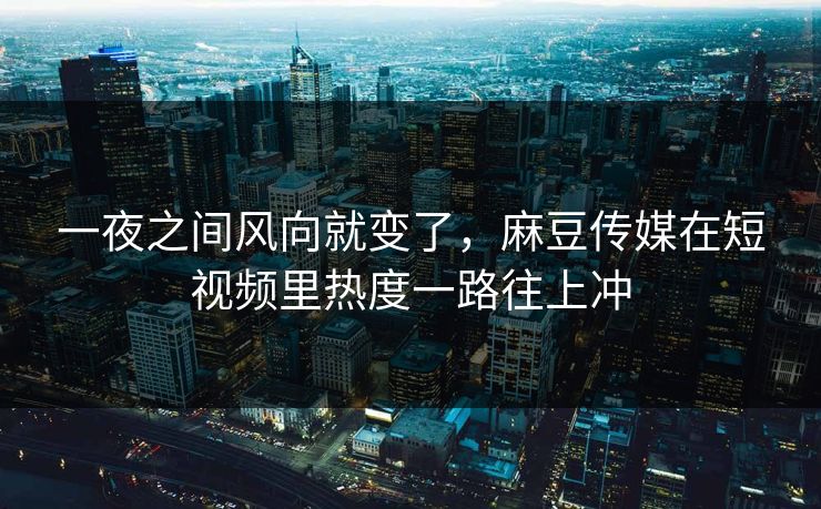 一夜之间风向就变了，麻豆传媒在短视频里热度一路往上冲