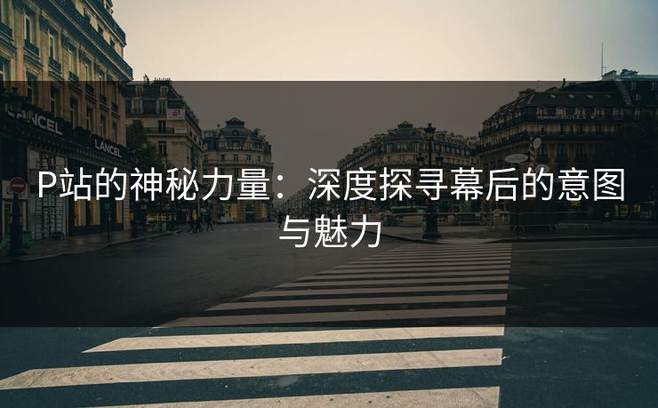 P站的神秘力量：深度探寻幕后的意图与魅力