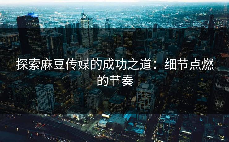 探索麻豆传媒的成功之道：细节点燃的节奏