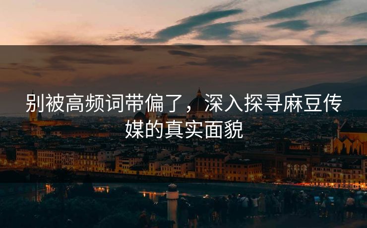 别被高频词带偏了，深入探寻麻豆传媒的真实面貌
